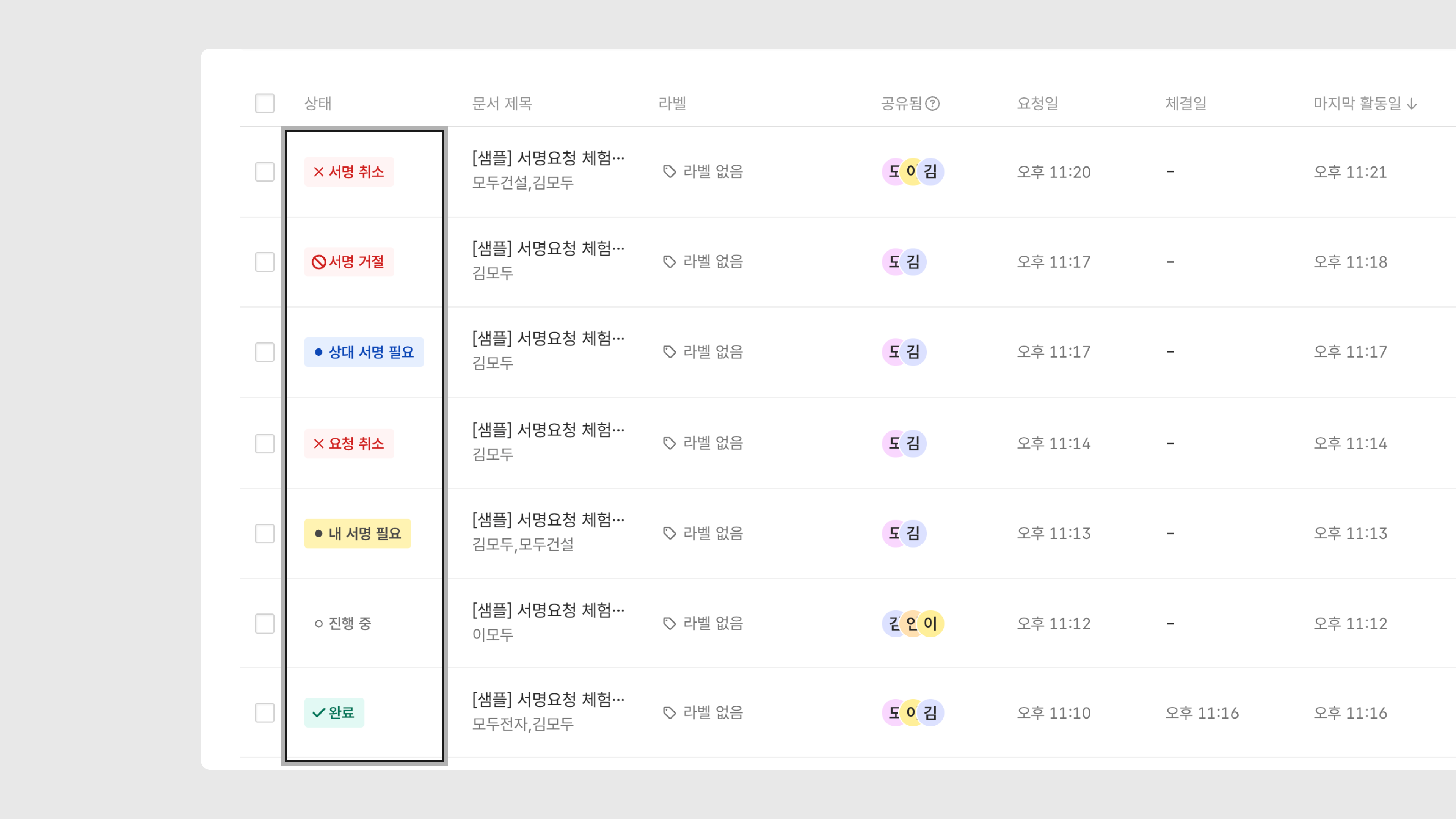 서명 현황 실시간 확인